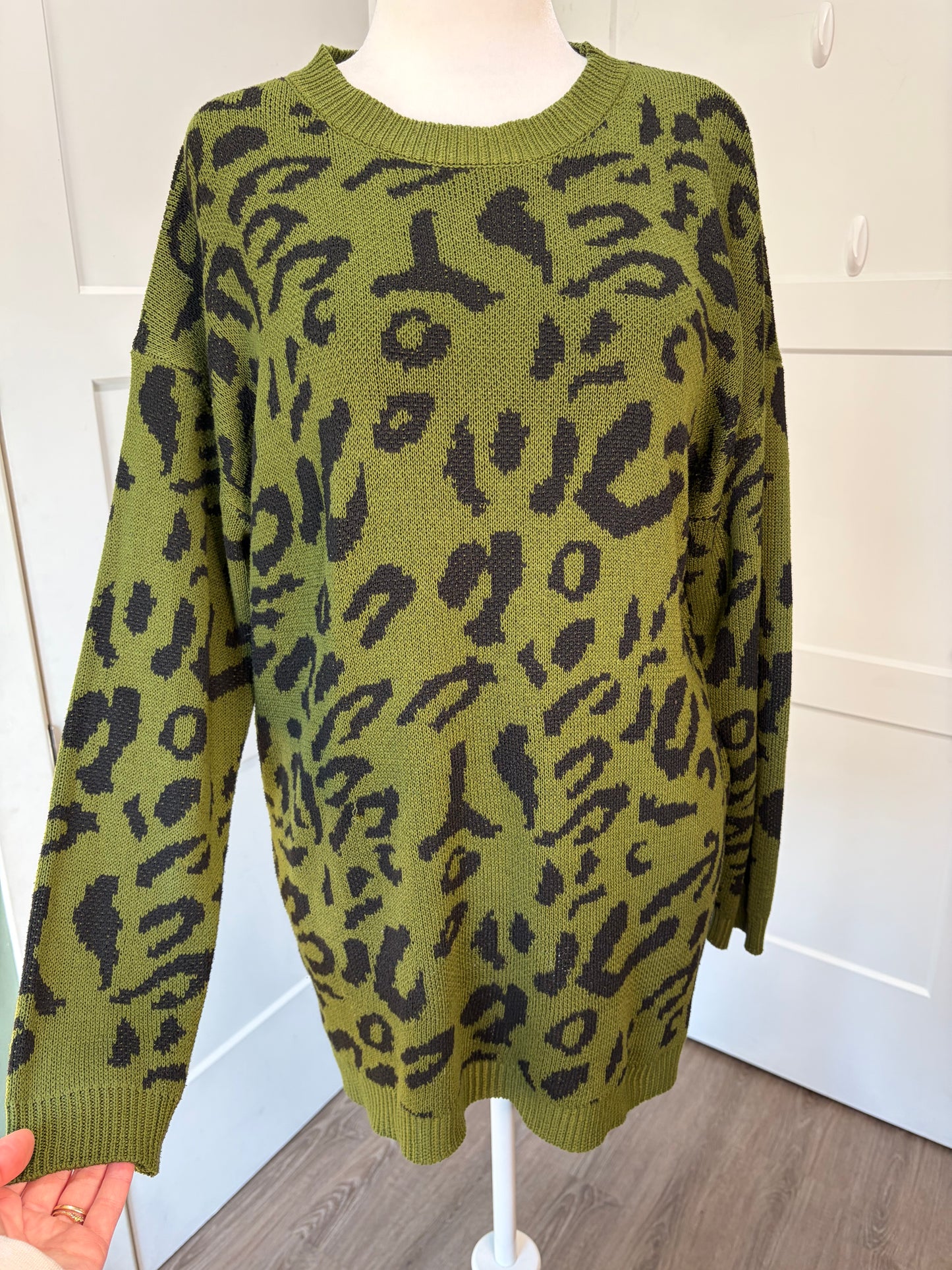 Green Cheetah Sweater