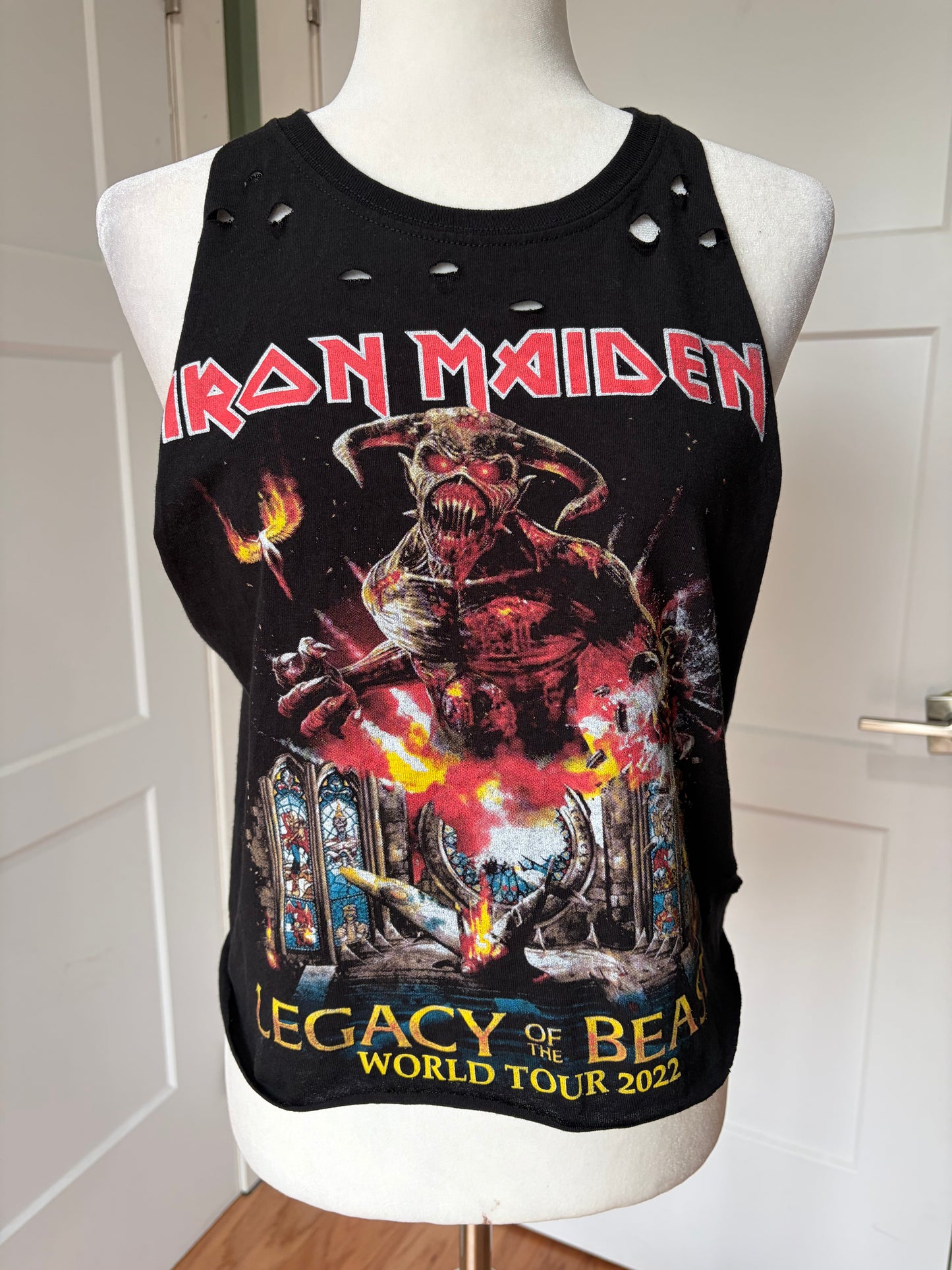 Iron Maiden Distressed Cropped Tank